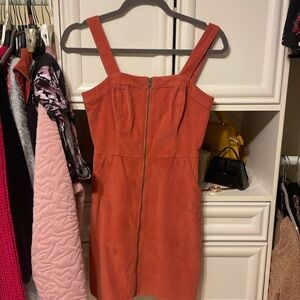 Pink/ orange corduroy zip up dress